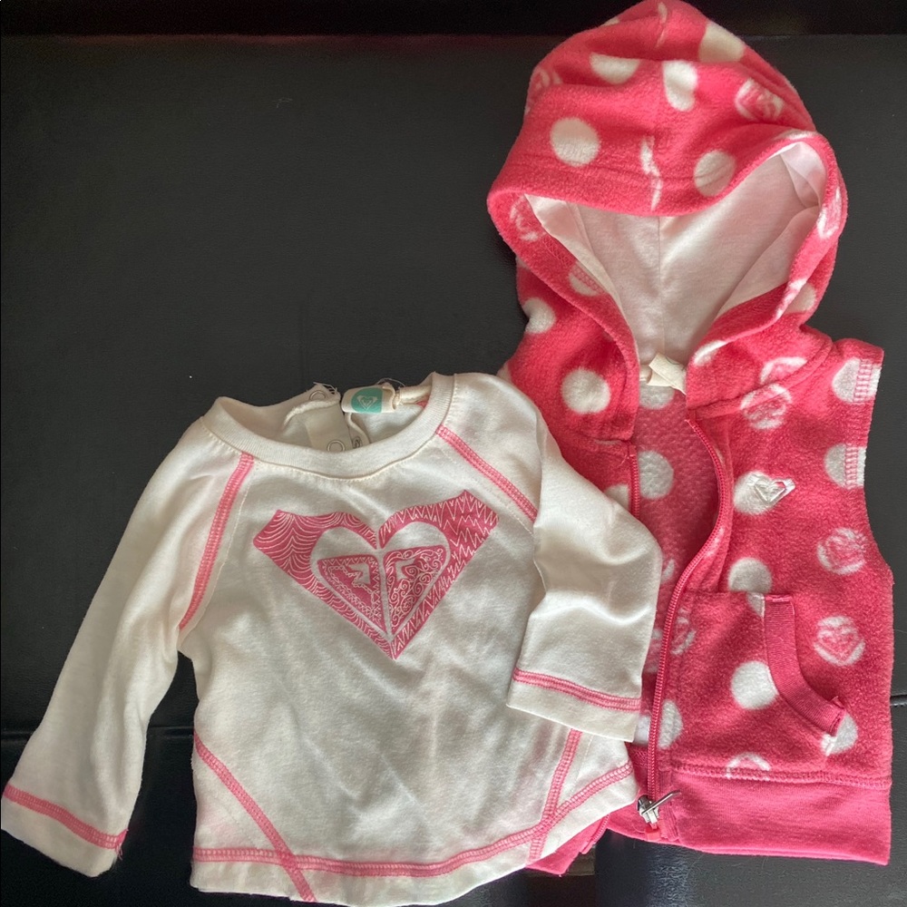 Roxy Girls shirt and fleece vest